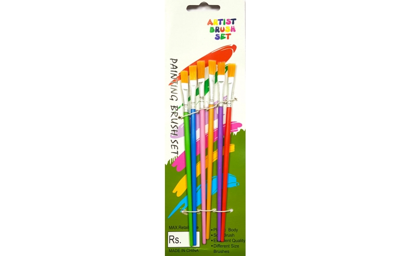 Flat Paint Brush for Kids Water Color Painting|Set of 6pcs