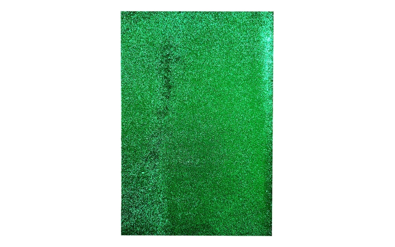 Glitter Foam Sheet Green Color for Art & Craft| A4, Non-Adhesive W