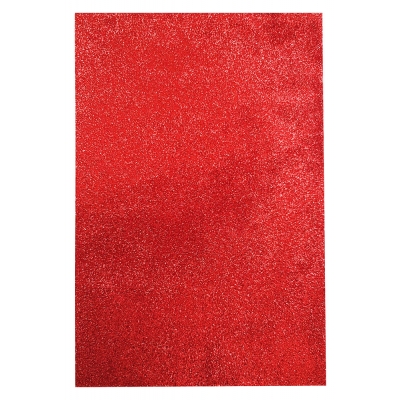 Glitter Foam Sheet Red Color for Art & Craft| A4, Non-Adhesive W