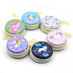 Unicorn Metal Container Round Zip Pouch
